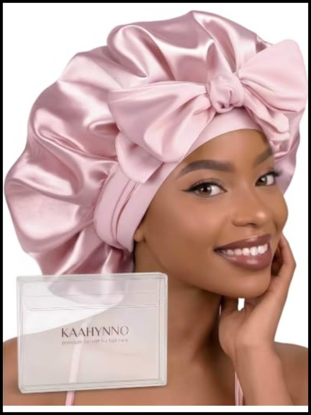 Satin Silk Bonnet Sleep Cap Adjustable Tie Band Curly Hair Wrap